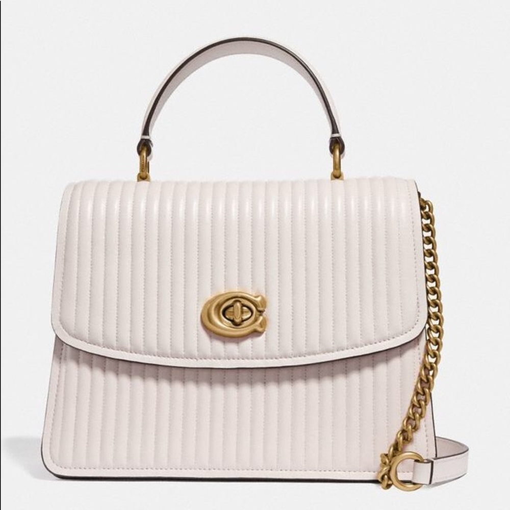 Coach Parker Top Handle with Quilting - White